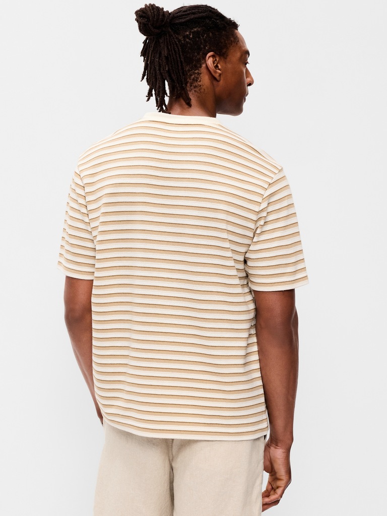 Textured-Knit Striped T-Shirt