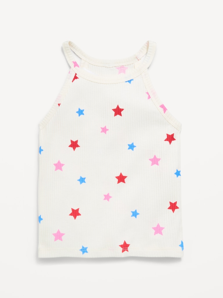 Fitted Ribbed Halter Tank Top for Toddler Girls