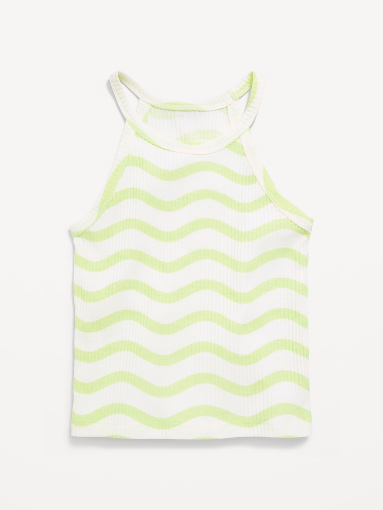 Fitted Ribbed Halter Tank Top for Toddler Girls