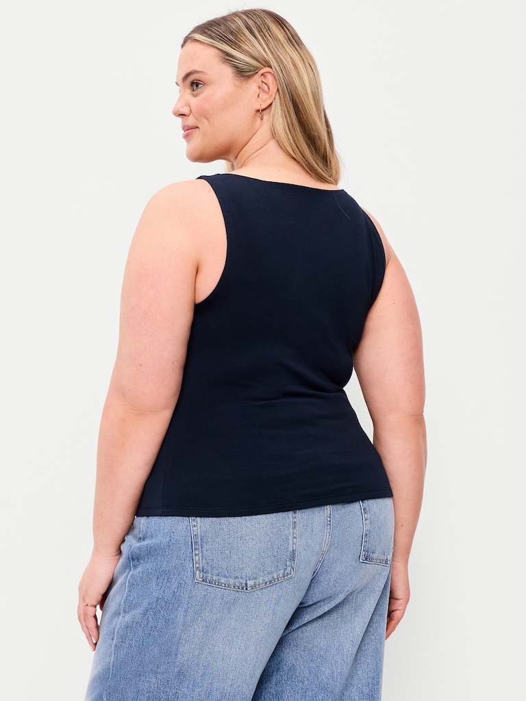 Hug Double-Layer Boat-Neck Top