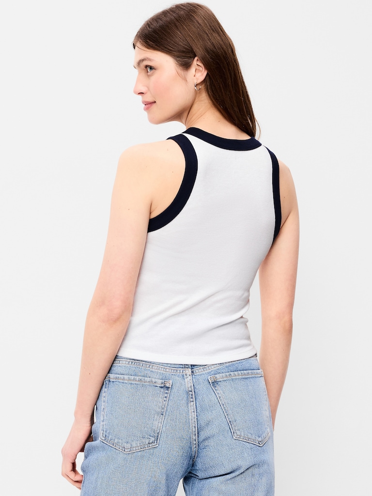 Graphic Snug Crop Tank Top