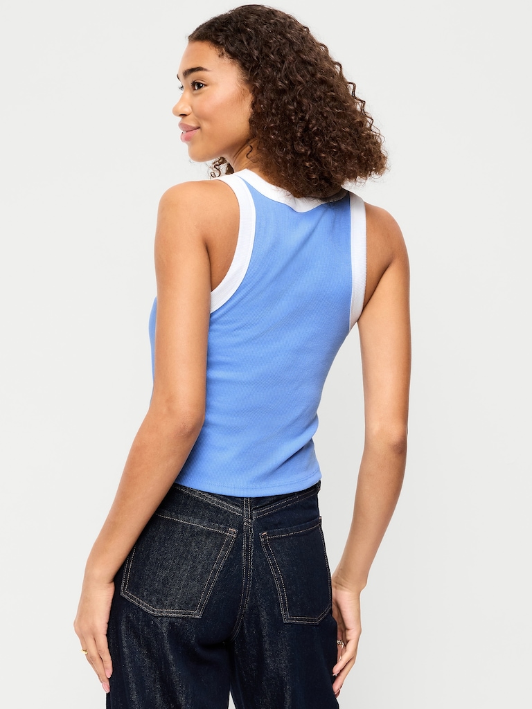 Graphic Snug Crop Tank Top