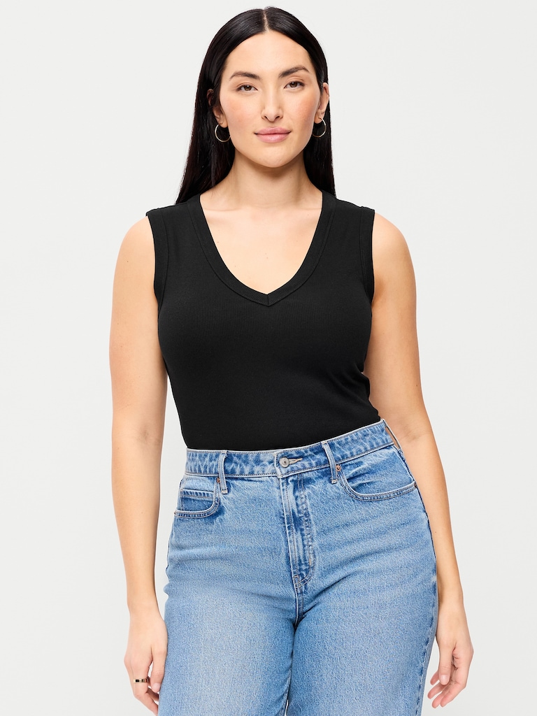 Snug Crop V-Neck Tank Top