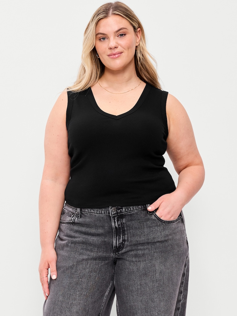 Snug Crop V-Neck Tank Top