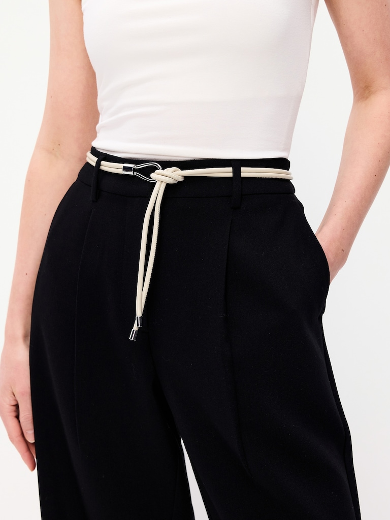 Faux-Leather Wrap Belt