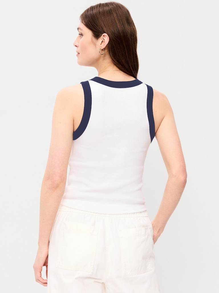 Snug Ribbed Crop Tank Top