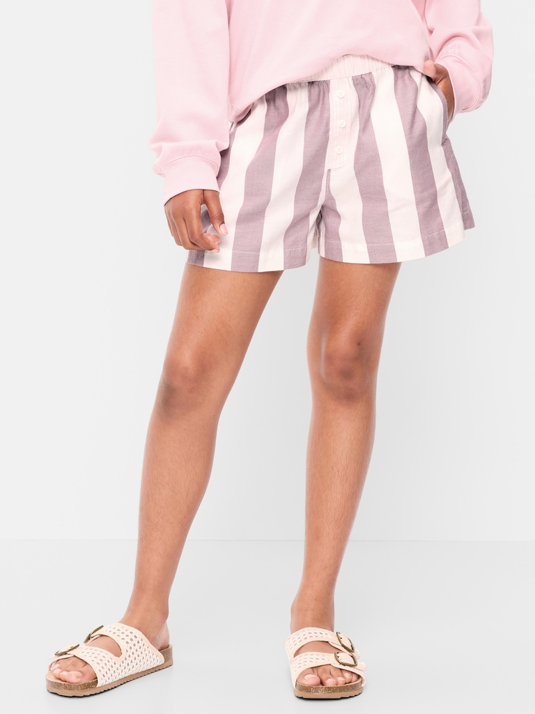 Printed Twill Boxer Shorts for Girls