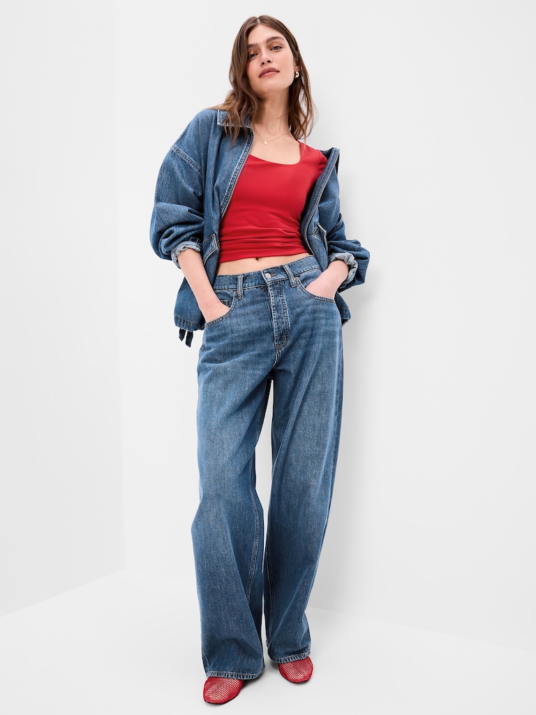 Hug Double-Layer Scoop-Neck Top