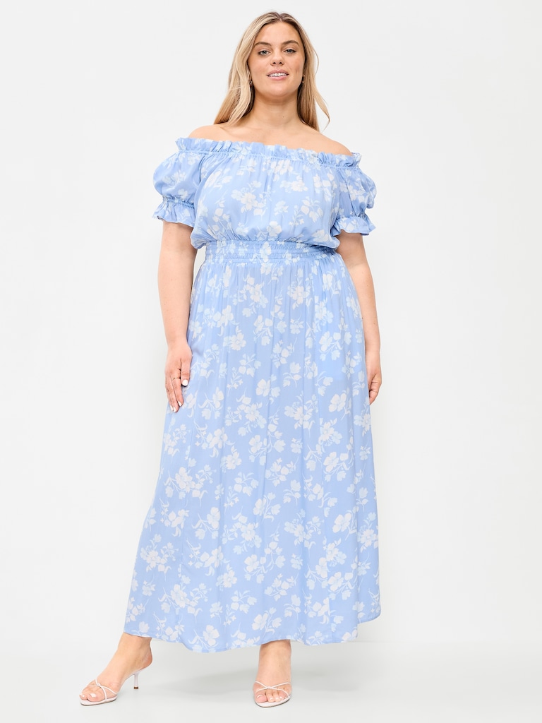 Off-The-Shoulder Boho Maxi Dress