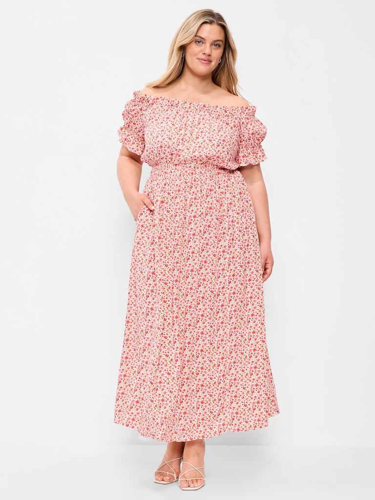 Off-The-Shoulder Boho Maxi Dress