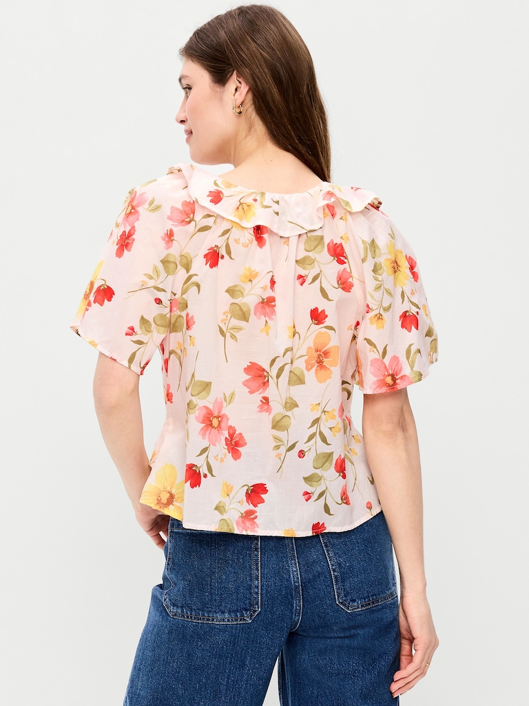 Ruffle Tie-Front Top