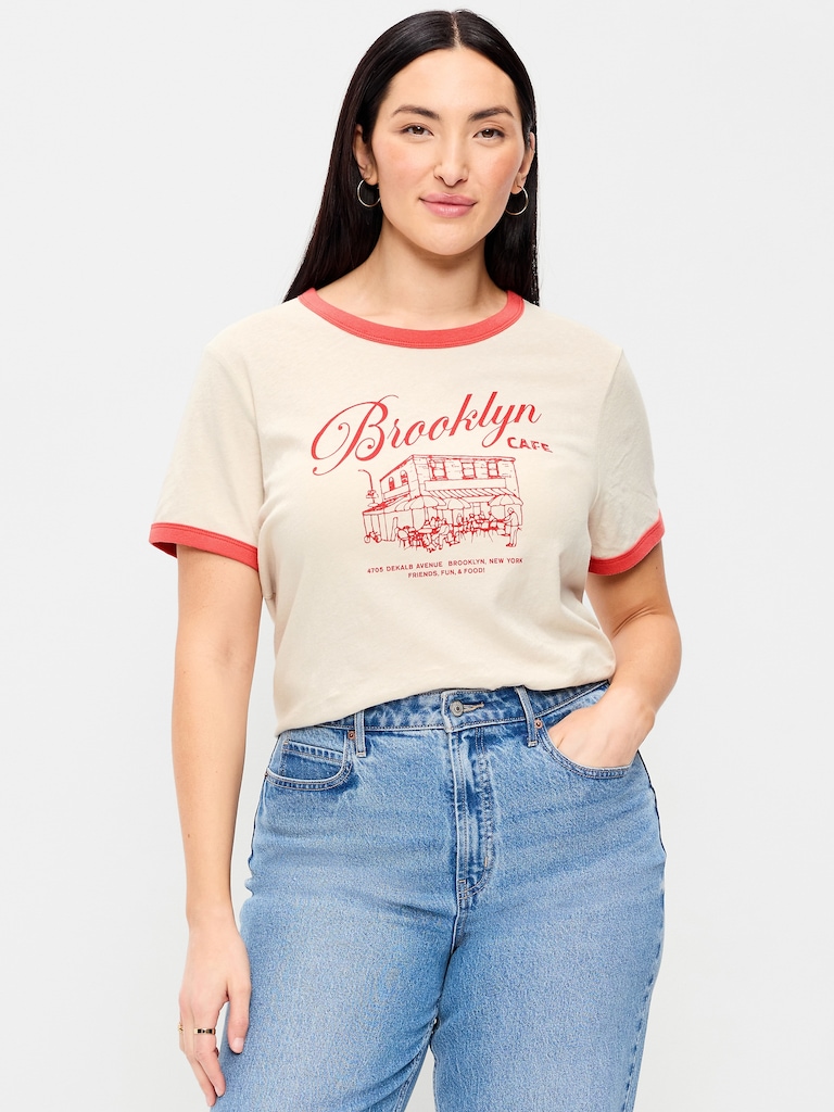 EveryWear Crew-Neck Graphic Ringer T-Shirt