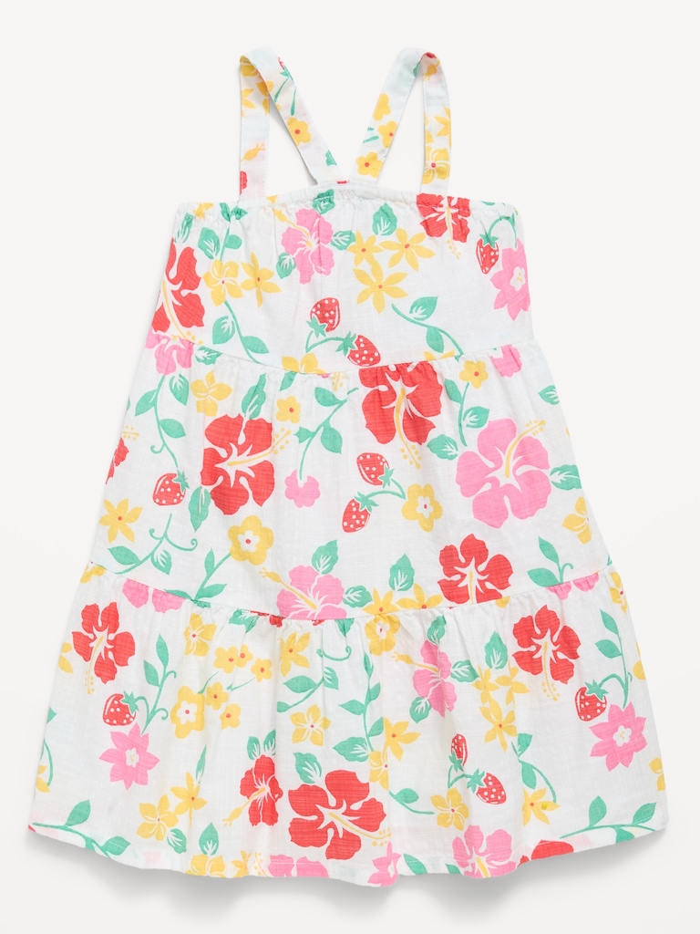 Printed Sleeveless Tiered Dress for Toddler Girls
