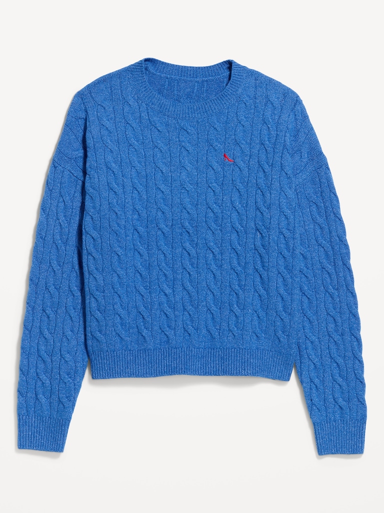 Old Navy x The Devil Wears Prada SoSoft Cerulean Cable-Knit Sweater