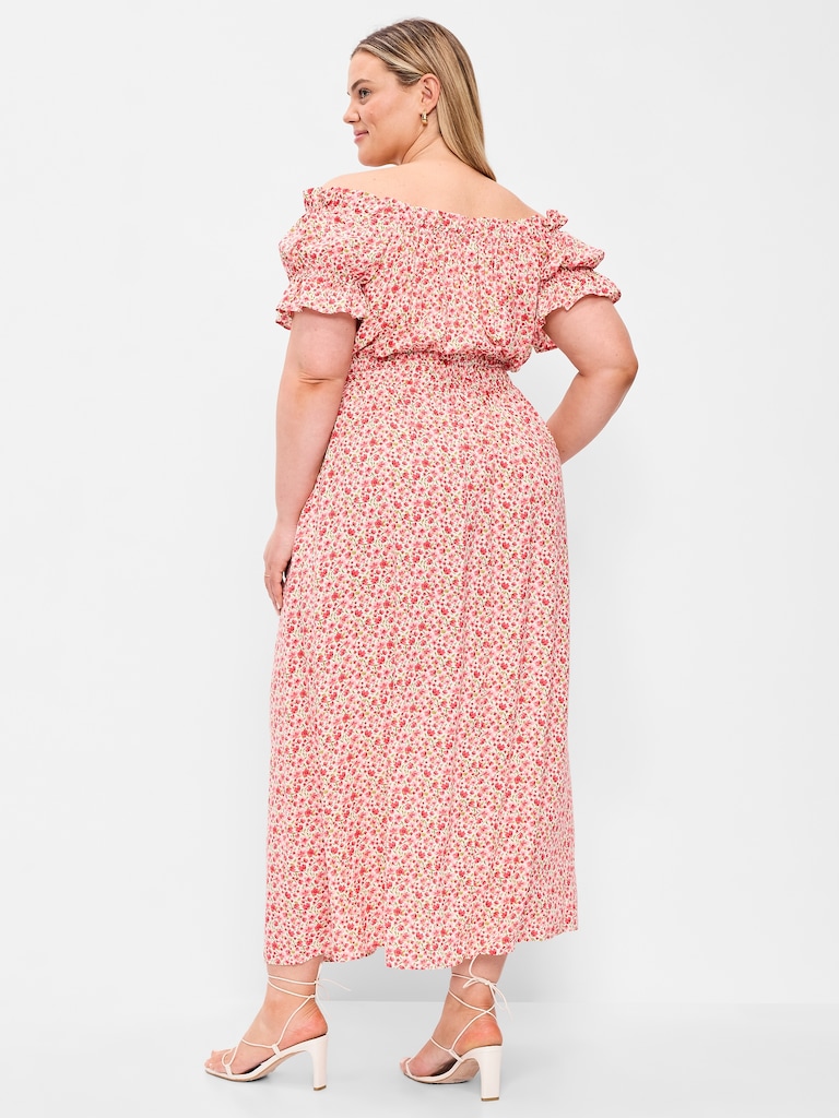 Off-The-Shoulder Boho Maxi Dress