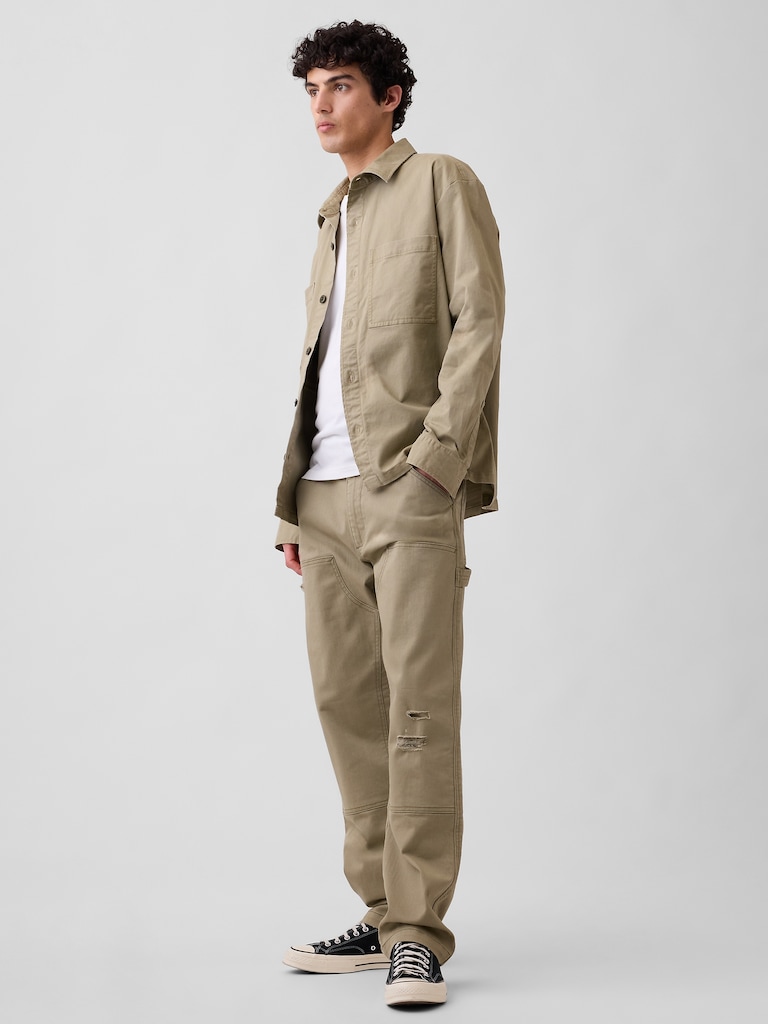 Distressed Straight Carpenter Jeans