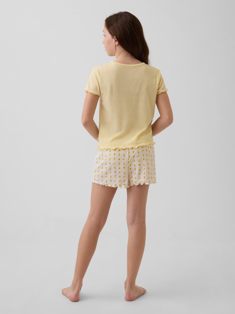 Kids Recycled Rib PJ Short Set