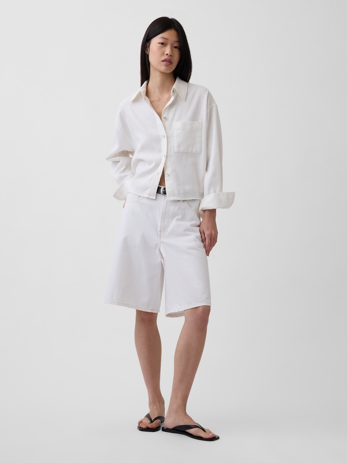 Linen-Cotton Oversized Shirt