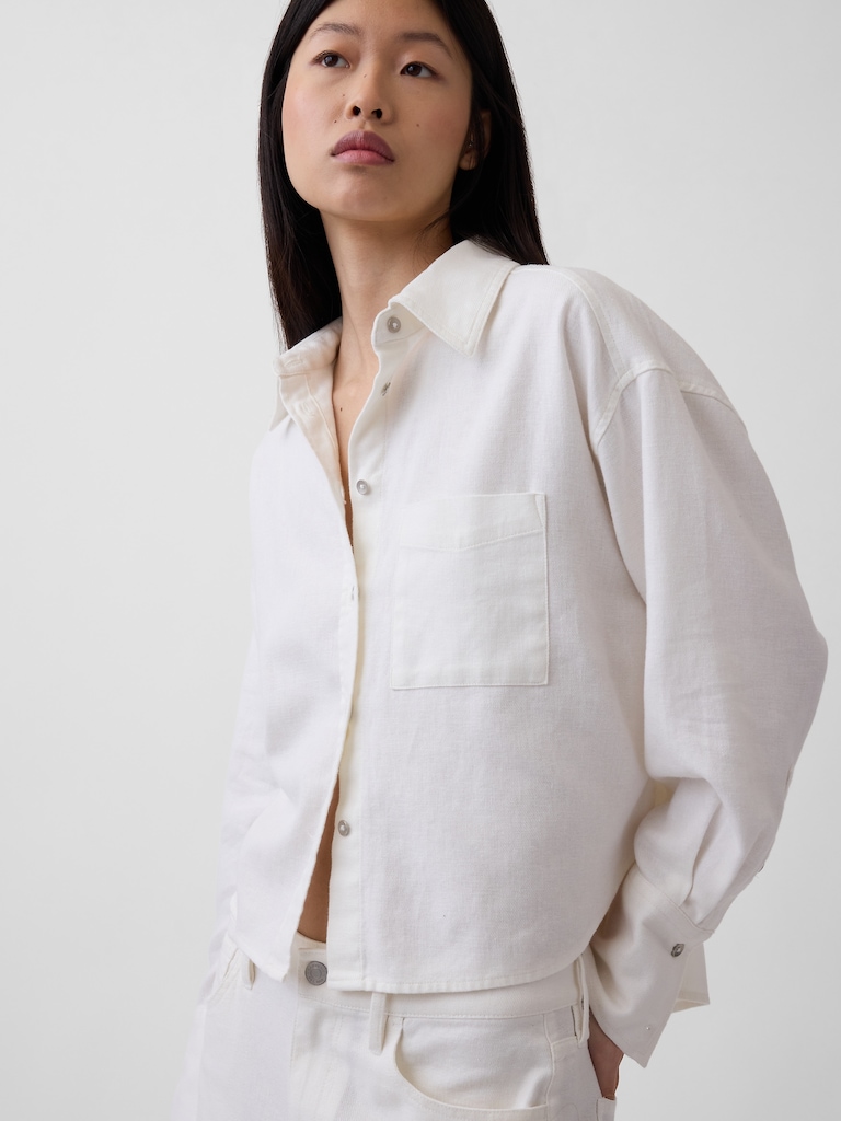 Linen-Cotton Oversized Shirt