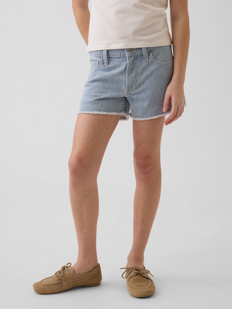 Kids Low Rise Stride Denim Stripe Shorts