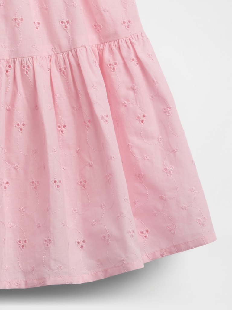 Kids Mixed Media Tiered Tank Dress