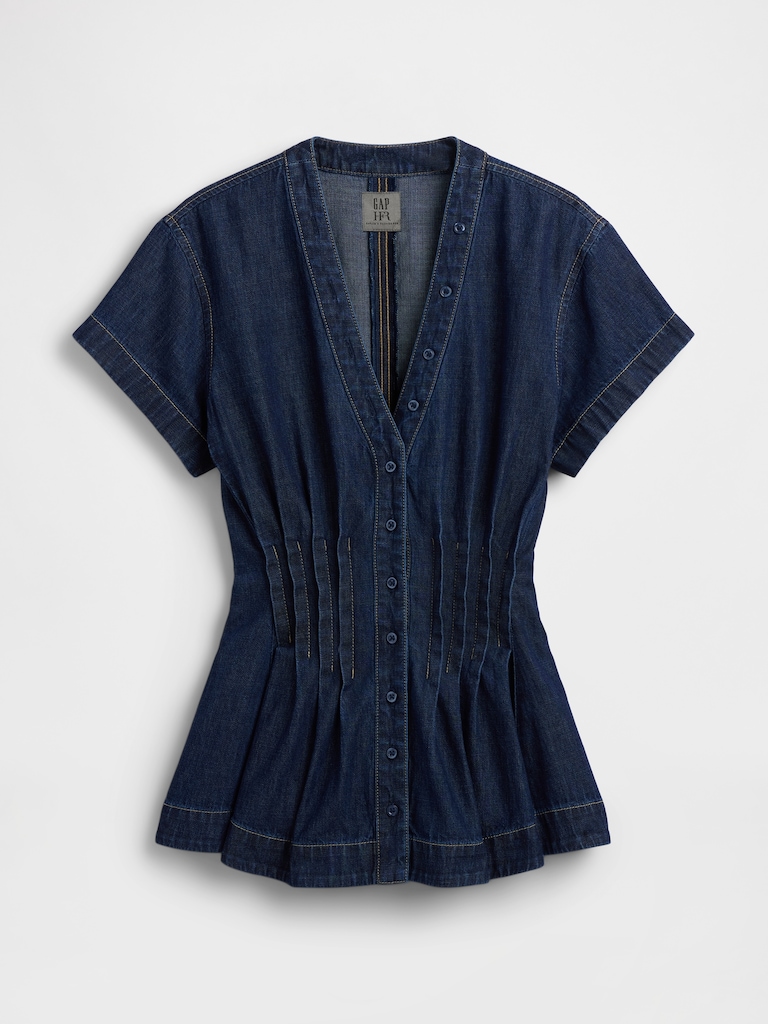 Gap × HFR Denim Peplum Shirt by IGDALYAH