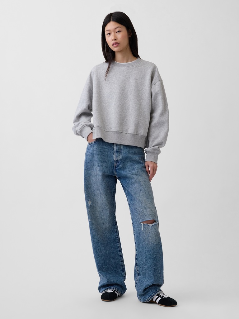 VintageSoft Oversized Split-Hem Sweatshirt