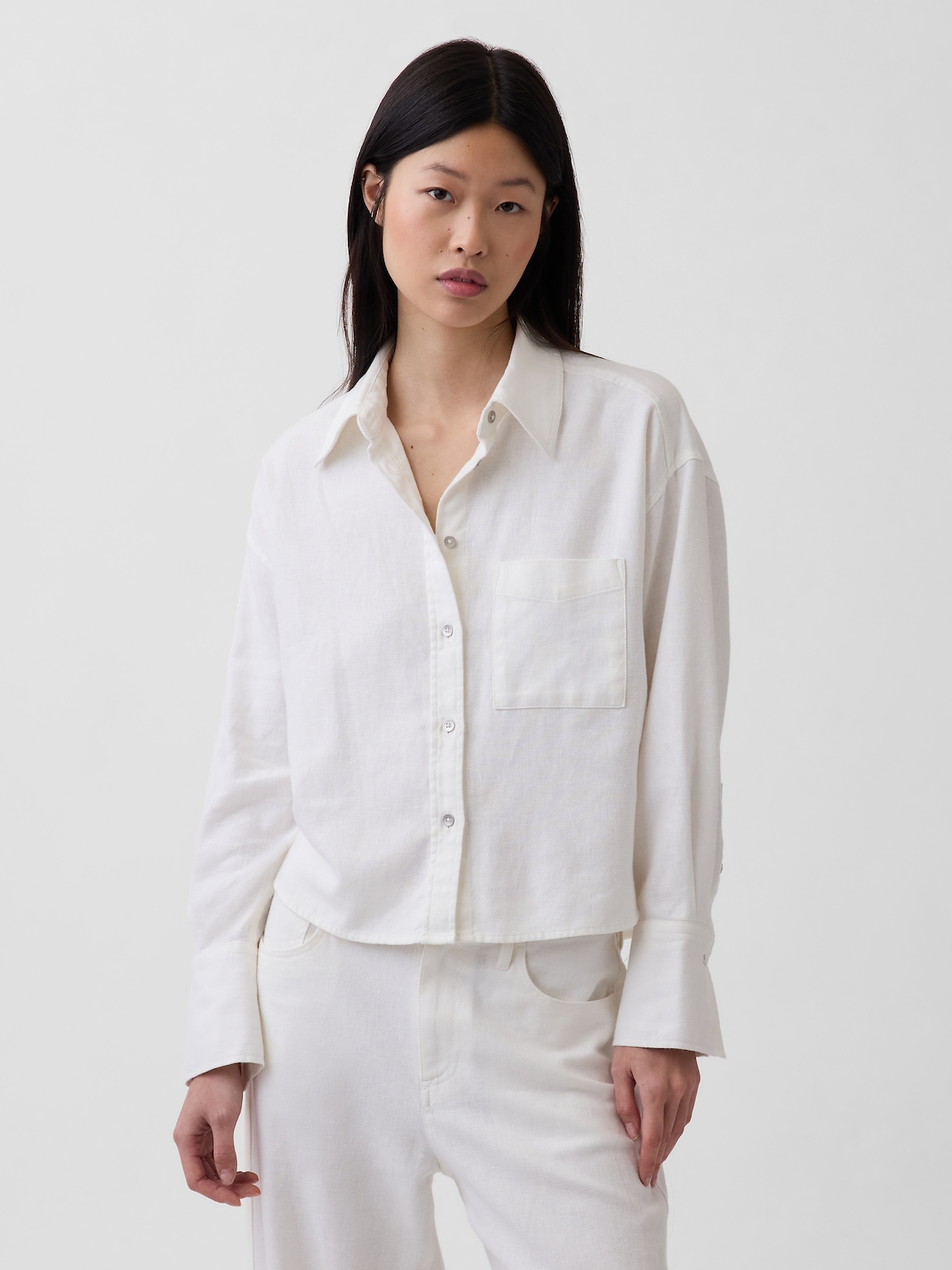 Linen-Cotton Oversized Shirt