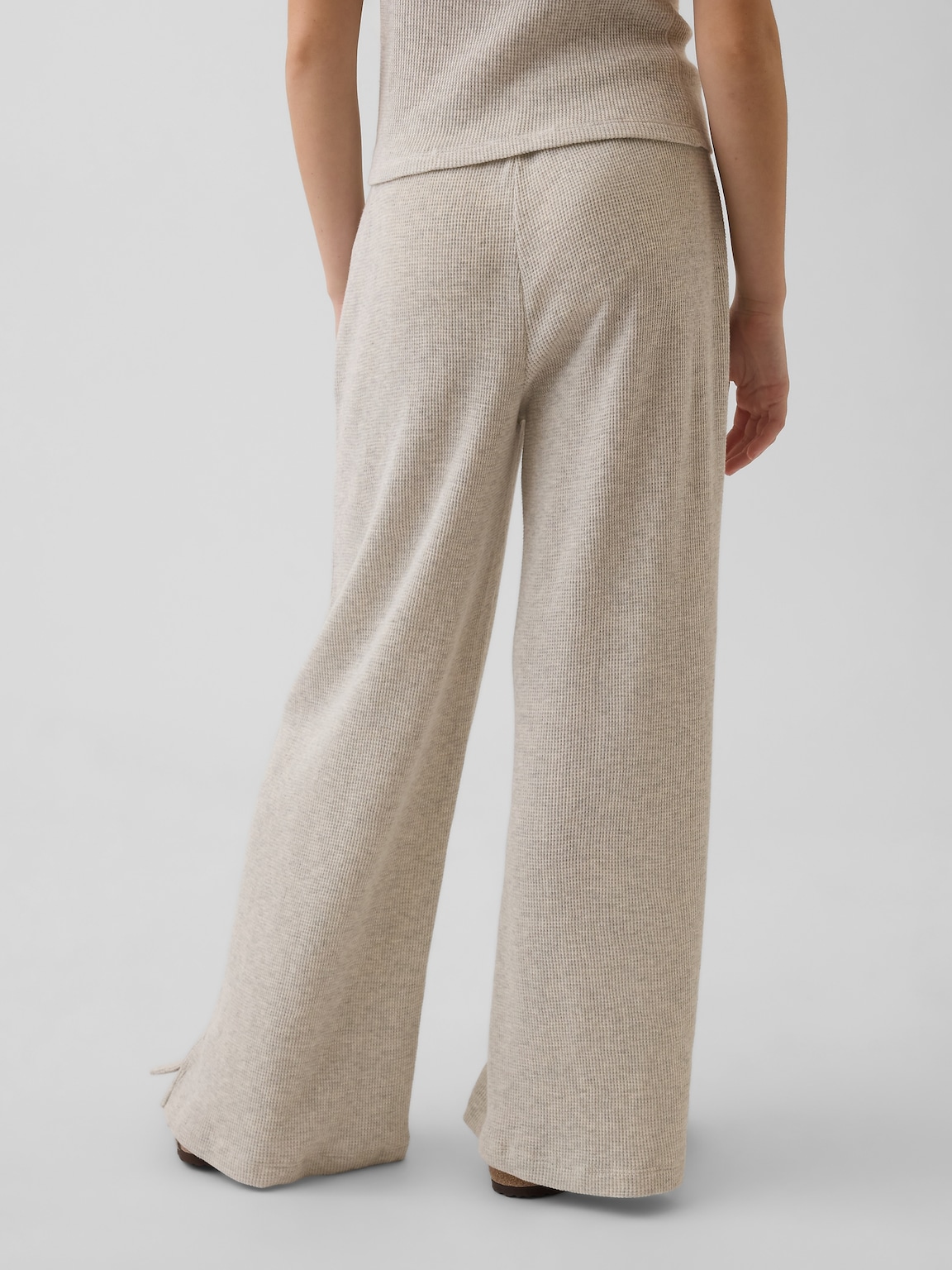 Kids Waffle Relaxed Easy Wide-Leg Pants