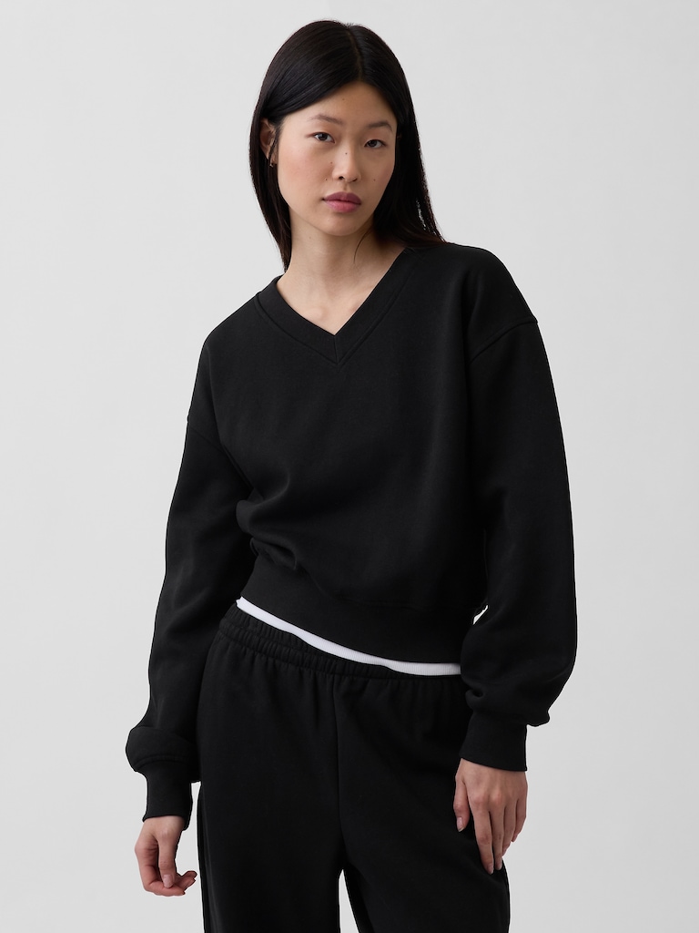 VintageSoft Oversized V-Neck Sweatshirt