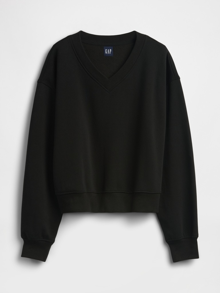 VintageSoft Oversized V-Neck Sweatshirt