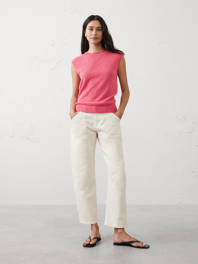 Ramie-Cotton Sweater Tank