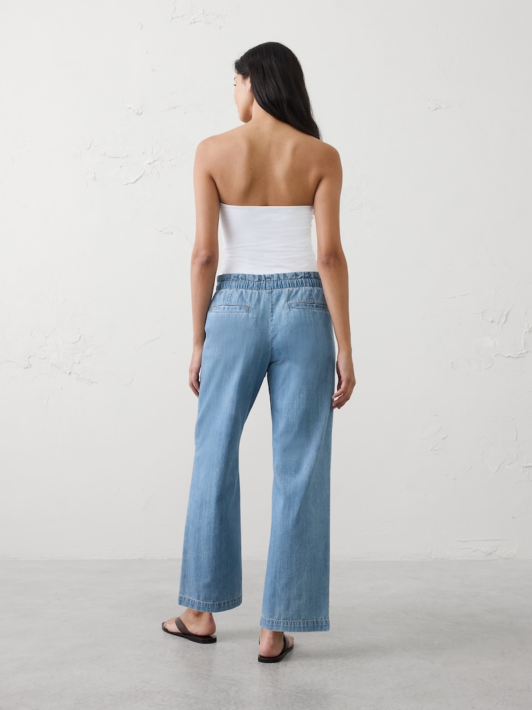 Mid-Rise Relaxed Straight-Leg Summerweight Pull-On Jean