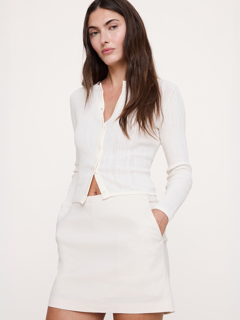 Linen-Viscose Mini Skort