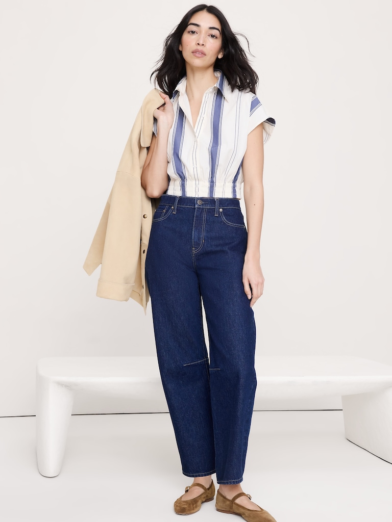 Cotton Poplin Super-Cropped Shirt