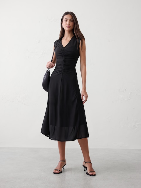 black ruffle long sleeve dress Long-Sleeve Ruffled Lace Mini Dress in Black - XS