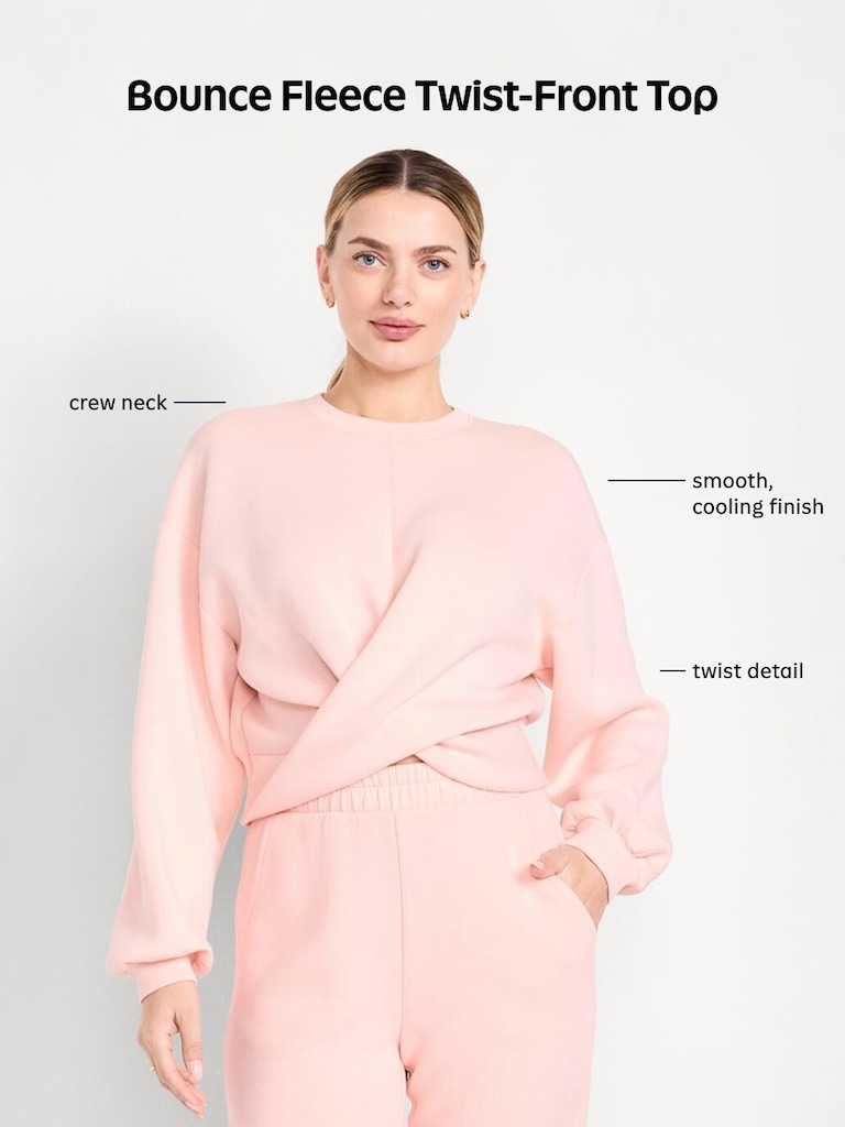 Bounce Fleece Twist-Front Top
