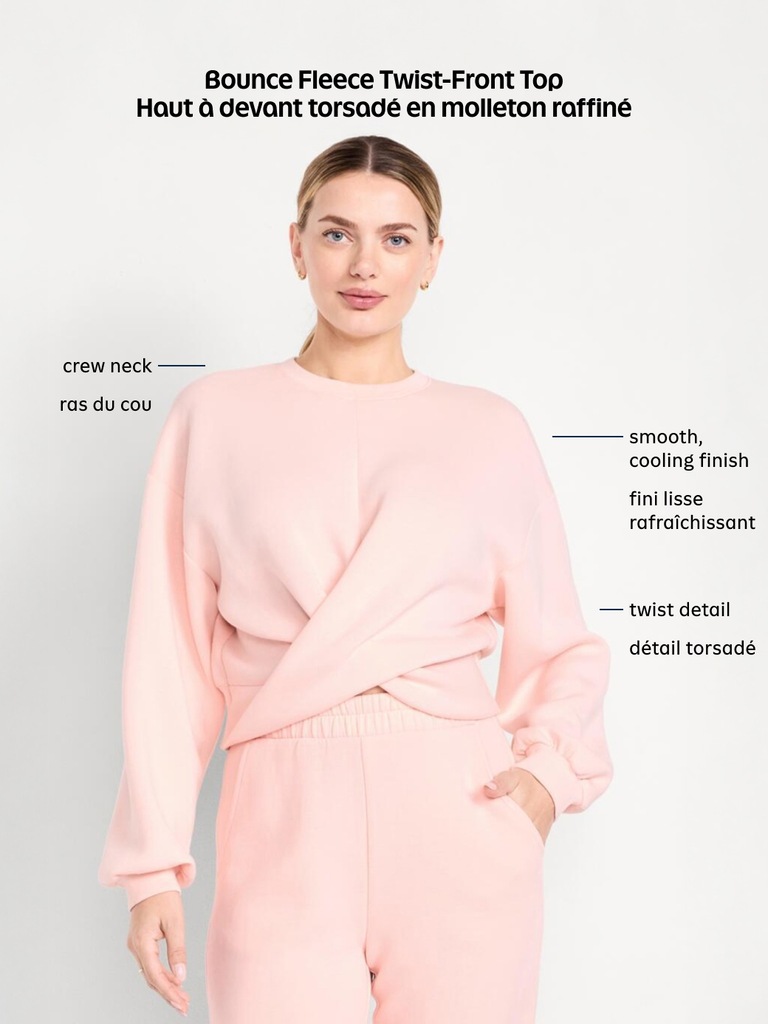 Bounce Fleece Twist-Front Top