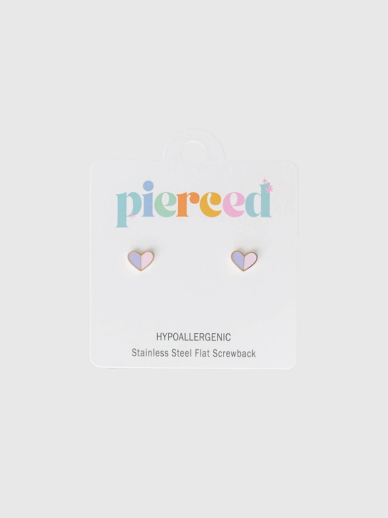 Pierced Co Heart Duo Screwback Earrings