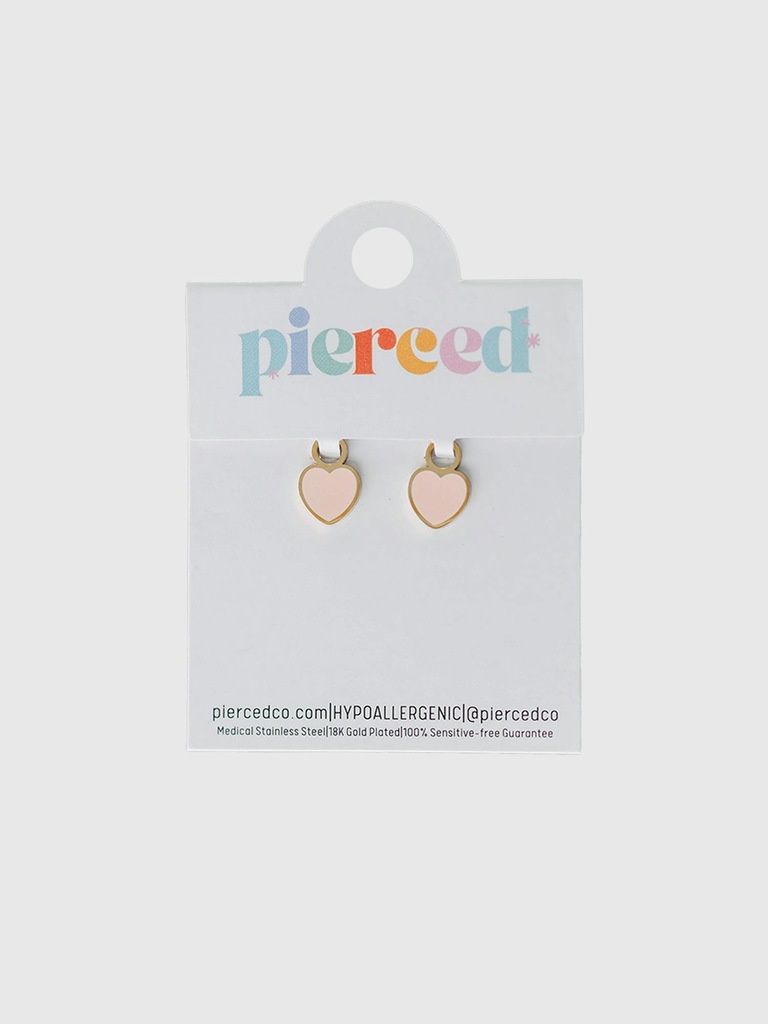 Pierced Co Peachy Heart Charm For Huggie Earrings