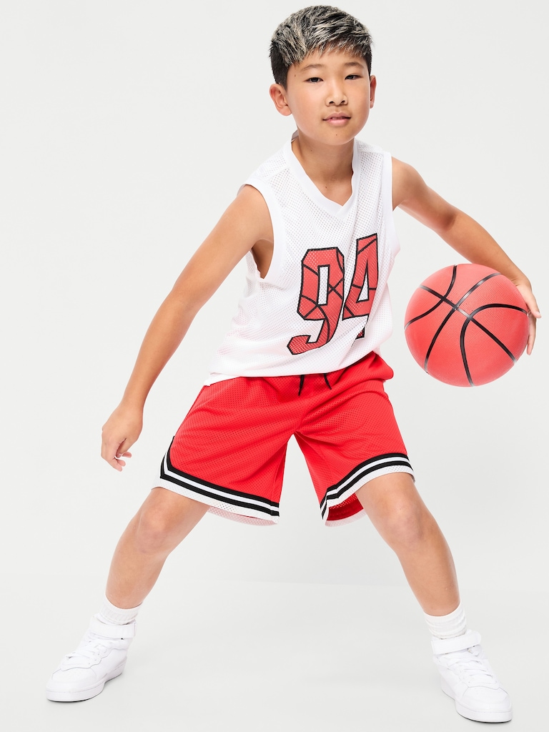 Knee Length Mesh Basketball Shorts for Boys