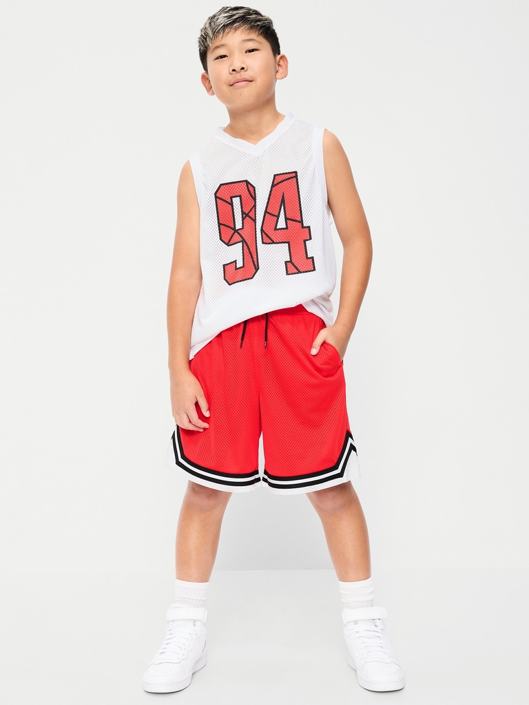 Knee Length Mesh Basketball Shorts for Boys