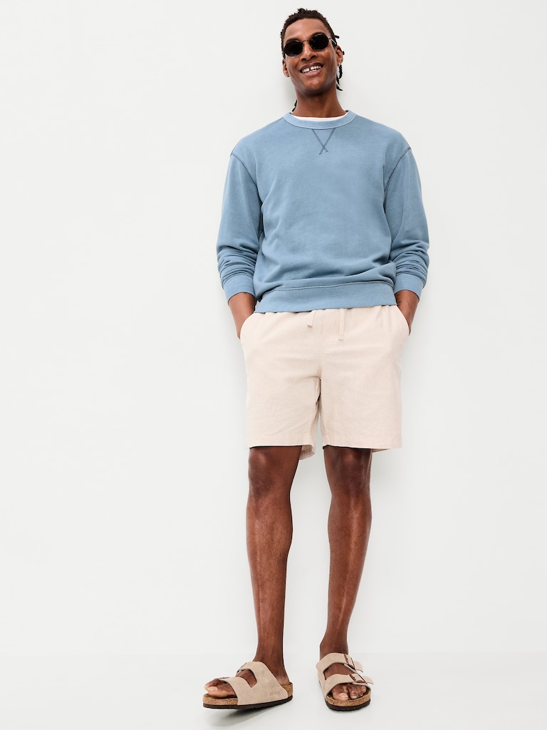 Loose Garment-Washed Crew-Neck Sweatshirt