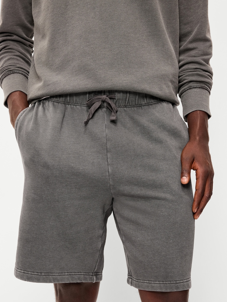 Baggy Garment-Washed Sweat Shorts -- 10-inch inseam