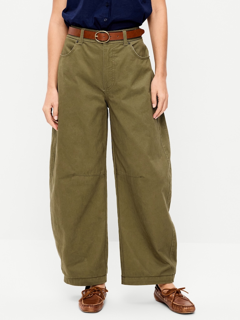 Mid-Rise Barrel Chino Pants