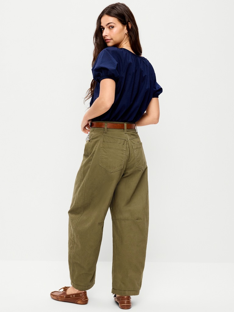 Mid-Rise Barrel Chino Pants
