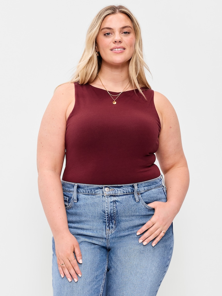 Hug Double-Layer Boat-Neck Top