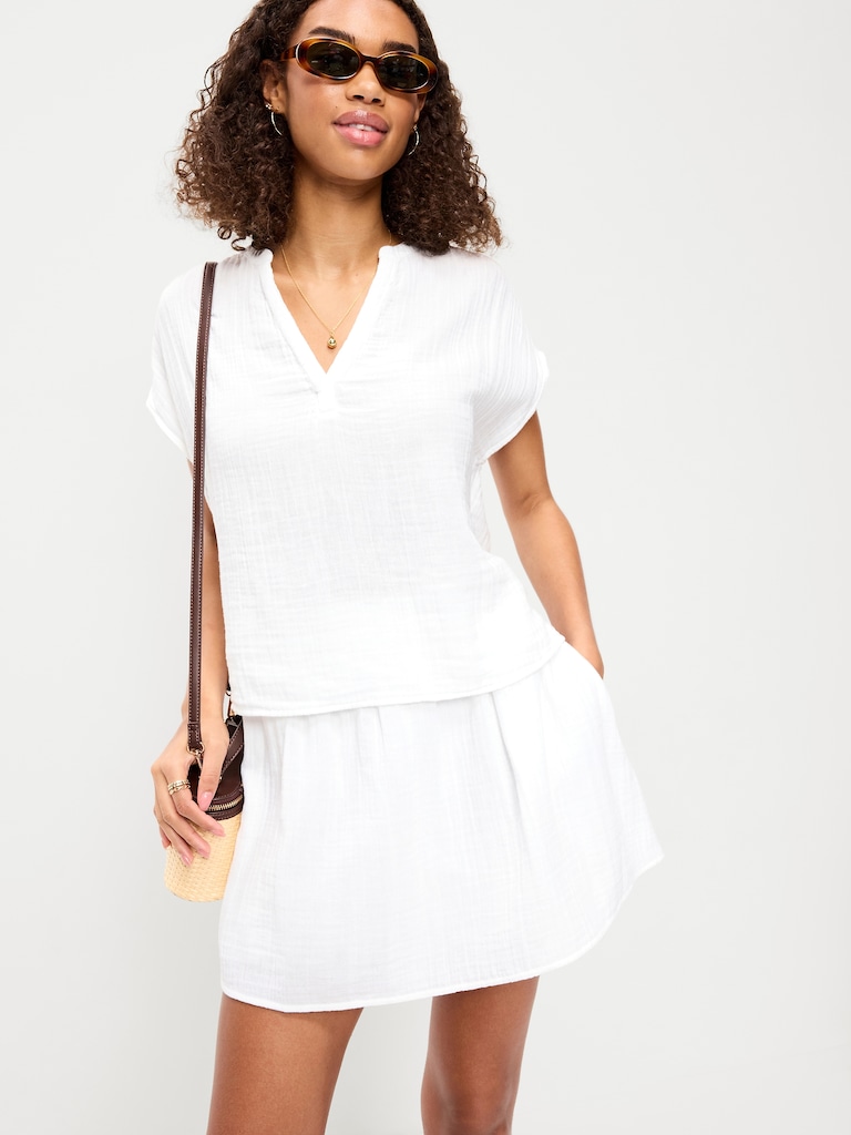 Ruffle Waist Mini Skort