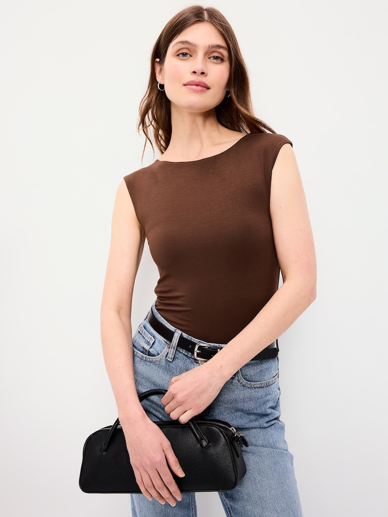 Cap-Sleeve Tie-Back Top