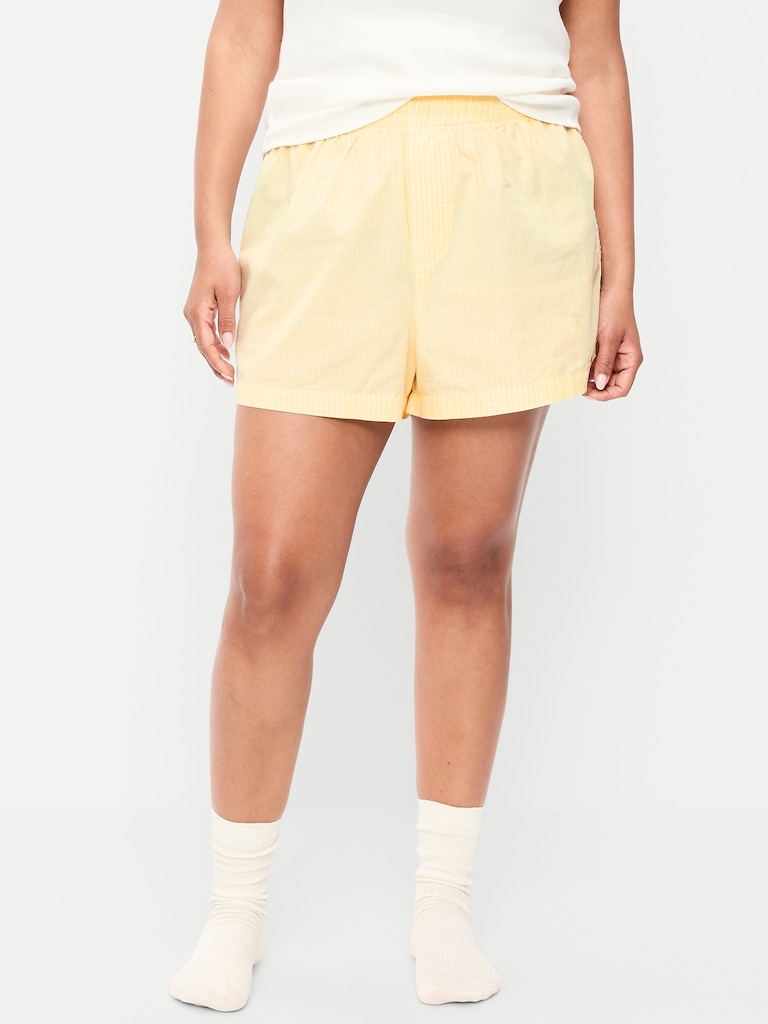 Eyelet-Trim Boxer Pajama Shorts